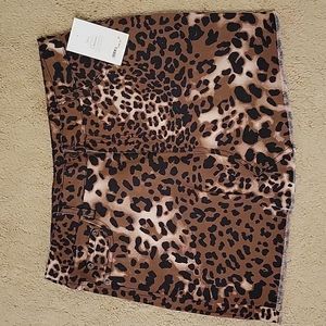 Leopard print mini skirt